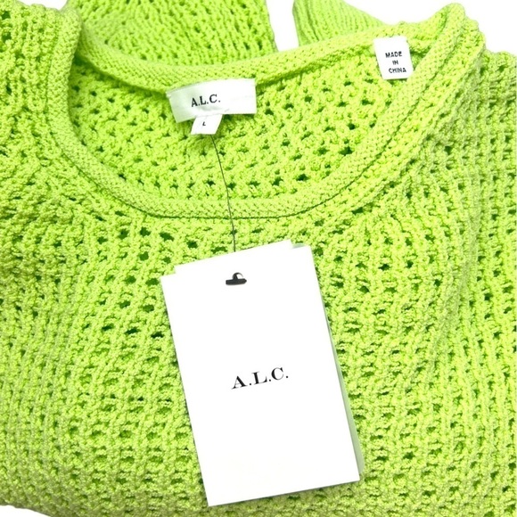 A.L.C. Green Scoop Neck Laney Sweater - Size Large - Picture 6 of 6
